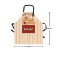 Cute cartoon bear kitchen apron with pocket, cotton linen material, 65x75cm size variant. - 65x75cm / Little Bear Style
