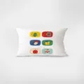 Détail de coussin rectangulaire motif dessin animé de Noël, tissu blanc doux. - Joyeux Noël 1 / Motif double face 30x50 cm (taie d'oreiller sans rembourrage)