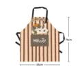 Stripe canvas kitchen apron with cute cat graphic, front pocket, 75x65cm household cooking. - 65x75cm / Little Cat Style