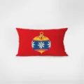 Coussin rectangulaire rouge avec motif de boule de Noel festive, oreiller de canape moderne. - Merry Xmas-4 / Motif double face 30x50 cm (taie d'oreiller sans rembourrage)