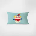 Vue détaillée du coussin rectangulaire avec joli imprimé de bonhomme de neige, doux et confortable - Merry Xmas-11
