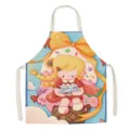 Cute cartoon girl kitchen apron cotton linen baking cooking bib anti-fouling chef workwear - Cartoon Girl 09