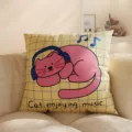 Süßes Cartoon Katzen Kissen für Sofa, weiches Stoff Zierkissen mit Kissenfüllung inklusive. - Coole Katze