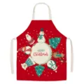Christmas cartoon apron festive red kitchen baking apron cute holiday design for cooking - Christmas 6