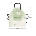 Tablier de cuisine en lin et coton motif chat frais avec poche, bavette de cuisson sans manches. - Tablier avec poche chat frais 03 [boucle réglable sangle noire]