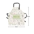 Tablier de cuisine en coton lin chat mignon avec poche cuisson chef tablier 75x65cm - Tablier à poche chat frais 04 (Boucle réglable sangle noire)