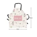 Cute cat print cotton linen apron with pocket, sleeveless kitchen cooking apron 75x65cm. - Fresh Cat Apron with Pocket 05 (Adjustable Buckle Black Strap)
