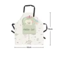Cotton linen kitchen apron with cute cat print, pocket and adjustable neck straps. - Fresh Cat Apron with Pocket 07 (Adjustable Buckle Black Strap)