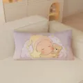 Cojín rectangular acogedor con bonito estampado de bebé durmiendo y osito, suave y muy cómodo. - Patrón de Doble Cara 30x50cm (Fundas Sin Relleno) / Cojín largo estrella acurrucada