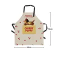 Cartoon puppy print canvas apron with large pocket, cute kitchen cooking baking apron variant - Style 10 / 65x75cm