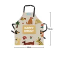 Cartoon dog print kitchen apron with pocket, adjustable straps, durable cooking baking tool. - Style 11 / 65x75cm