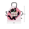 Cute pink kitchen apron with black cat design, 75x65cm cooking work clothes for home daily use. - 65x75cm / Pink