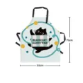 Cute black cat kitchen apron for household cooking, comfortable adjustable unisex work overall. - 65x75cm / Light Blue