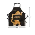 Adjustable kitchen cooking apron with pocket, stylish tiger print design for home use. - 65x75cm (Adult Thickened Cotton Linen) / Dopamine Decorative Painting Apron with Pocket 02 (Adjustable Buckle Black Strap)