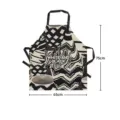 Black and white abstract art apron with front pocket, adjustable neck strap, 75x65cm variant. - 65x75cm (Adult Thickened Cotton Linen) / Dopamine Decorative Painting Apron with Pocket 03 (Adjustable Buckle Black Strap)