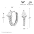 925 sterling zilveren oorbellen met zirkoon waterdruppel, afmetingen en materiaaldetails. - 925 zilver / Zilver