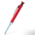 Rote Markierstift mit langer Spitze für tiefe Löcher in Holz- und Bauprojekten - 1 Bleistift / Rot