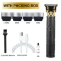 Cortapelos retro profesional con peines guía y cable USB - ABS Black Buddha Head