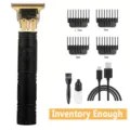Professional electric hair clipper with Buddha carving handle, gold T-blade trimmer set - ABS Black Buddha Head [Upgrade]