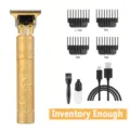 Professional gold electric hair clipper set with dragon engraving and 4 limit combs - ABS Gold Dragon Phoenix [Upgrade]