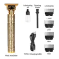 Professional electric hair clipper set with dragon relief carving and 4 guide combs gold - ABS Bronze Dragon Phoenix [Upgrade]