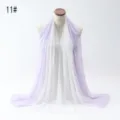 Light purple gradient chiffon scarf on mannequin - Gradient Style (11#) / 180cm / White And Light Purple