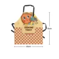 Grazioso grembiule da cucina con stampa a cartoni animati e tasca, design a quadri impermeabile. - 65x75cm / Stile 07