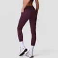 Pantalon de yoga fitness taille haute femme avec poches laterales violet fonce legging sport - S / Violet Giga