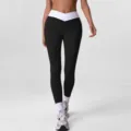 Women high waist crossover sports yoga pants fitness gym running workout leggings - S / Black