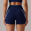 Navy blue high-waist fitness yoga shorts for women, athletic sport running shorts variant - S / Sapphire Blue