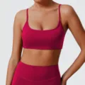 Damen Sport Yoga BH magenta Fitness Crop Top hochelastische athletische Trainingskleidung - S / Oberteile / Rot