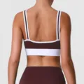 Soutien-gorge de sport contrasté à dos nageur, haut de yoga fitness élastique et séchage. - S / Bordeaux