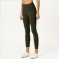 High-waisted dark green yoga leggings for women, butter-soft naked feel workout pants. - 4#/XS / Bottoms / Forest Green