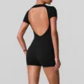 Combinaison de yoga dos nu noire une pièce vêtement de sport fitness entraînement pour femme - Noir