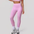 Leggings de yoga de fitness taille haute rose pour femme pour course et entraînement. - Rose