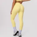 Legging de yoga jaune taille haute pour femme, pantalon de fitness push-up idéal pour le sport. - Jaune