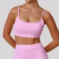 Rosa Sport Yoga BH Top für Damen, hochelastisches Fitness Gym Workout Crop Top Athletische Bekleidung. - S / Oberteile / Rosa