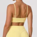 Gelber Yoga Sport BH Rueckenansicht Fitness Workout Oberteil atmungsaktiv elastisch top - S / Oberteile / Gelb