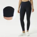 High waist yoga pants for women, double brushed naked feeling tight cropped athletic leggings. - 4#/XS / Bottoms / Black (Fleece Lined)