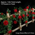 1,8 m künstliche rote Pfingstrosenblütenrebe mit 19 lebensechten Blüten für Innenwände. - 1.8m/19 Blumen / Rot