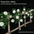 Weiße künstliche Pfingstrosenranke 1,8m Länge mit 19 Blüten für Innendekorationen - 1.8m/19 Blumen / Weiß
