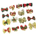 Sortiment an dekorativen Weihnachtsschleifen mit goldenen Glocken und Stechpalmen für DIY - Gemischte Weihnachtsschleifen / 10er Pack