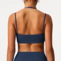 Elastische sport-bh rugvrije fitness yoga top sneldrogend hardlopen gym crop top wear - Marineblauw