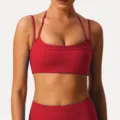 Rode sport-bh voor dames fitness hardlopen hoge elastaan sneldrogend yoga ondergoed actieve - Rood
