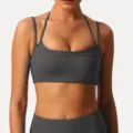 Donkergrijs Sportbeha Elastisch Rugloos Yoga Fitness Atletische Training Crop Top - Grijs