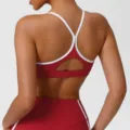 Soutien-gorge de sport dos nageur séchage rapide, gilet de yoga fitness rembourré confortable. - Rouge