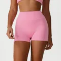 High waist pink fitness yoga shorts for women quick dry athletic gym running activewear bottom - S / Bright Pink