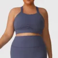 Ensemble soutien-gorge de sport grande taille et leggings de yoga, fitness et entraînement. - 1XL / Bleu Éclatant