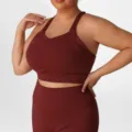 Ensemble soutien-gorge de sport et leggings grande taille pour femme fitness entraînement gym sport. - 1XL / Bordeaux