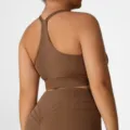 Soutien-gorge de sport grande taille pour femme fitness gym yoga marron haut de sport - 1XL / Café